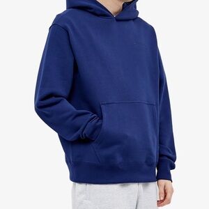 Vtg NIKE Classic Mini Swoosh Vintage Sz Large Hoodie Sweat-Shirt Blue